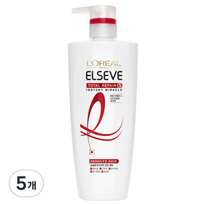로레알파리 엘세브 토탈 리페어 5 인스턴트 미라클 손상 케어 헤어팩, 700ml, 5개