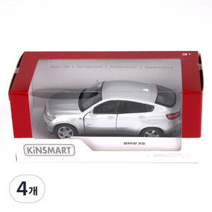 킨스마트 BMW X6 자동차 장난감 KT5336, 실버, 4개