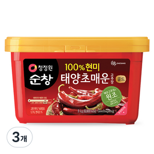 청정원순창 태양초 매운고추장 골드, 3kg, 3개