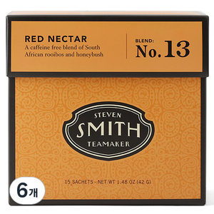 Smith Teamaker 레드 넥타 티 15 티백 (42 g), 2.8g, 15개입, 6개