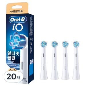 오랄비 정품 iO 얼티밋 클린 화이트 전동칫솔 리필모, 오랄-비, 20개