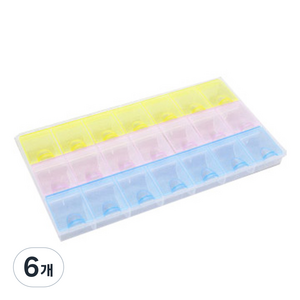 해피베어스 21칸 클리어 컬러 멀티 북알 케이스, 혼합 색상, 6개