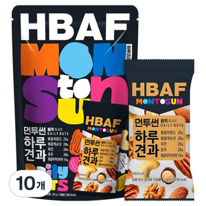 바프 먼투썬 하루견과 블랙, 200g, 10개