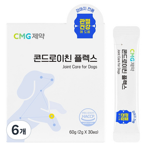 차오르 강아지 콘드로이친 플렉스, 6개, 뼈/관절강화, 30회분