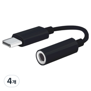칼론 C타입 to 3.5mm 변환 케이블, 블랙, 4개, KR-C35