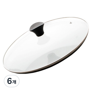 에브리 넘침방지 강화유리 뚜껑 심플, 18cm, 6개