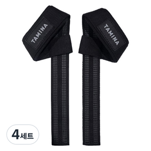 타미나스포츠 헬스 리프팅 논슬립 스트랩 양손용, 블랙, 4세트