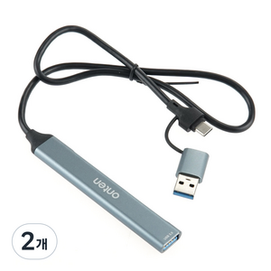 컴스 USB C타입 / A타입 허브 SD / TF 멀티 카드리더기, FW628, 그레이, 2개