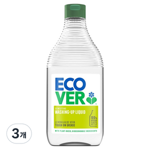 에코버 레몬 & 알로에베라 주방용 세제, 450ml, 3개