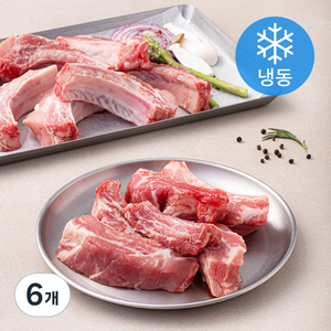 푸드장 미국산 돼지 쪽갈비 (냉동), 1kg, 6개