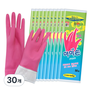 마미손 패스 고무장갑, 핑크, 중(M), 30개
