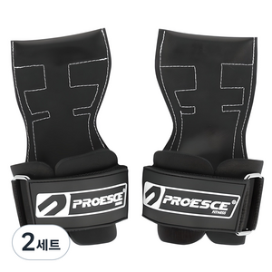 프로이스 프로페셔널 이지그립 헬스스트랩, 블랙, 2세트