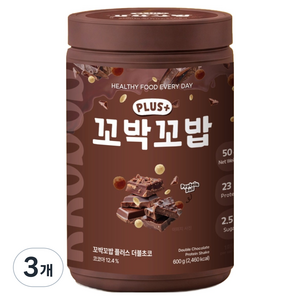 꼬박꼬밥 플러스 단백질 쉐이크 더블초코, 600g, 3개