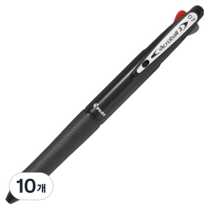 파이롯트 아크로볼 3색 볼펜 0.7mm, 블랙, 10개