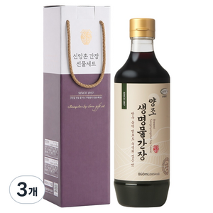 신앙촌 특선 1호 양조간장, 860ml, 3개