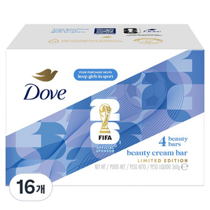 도브 X FIFA 클렌징 뷰티 크림 바, 90g, 16개