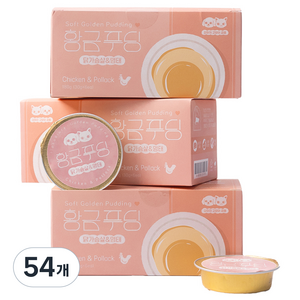 집사일기 고양이 황금푸딩, 혼합맛(닭가슴살/명태), 30g, 54개