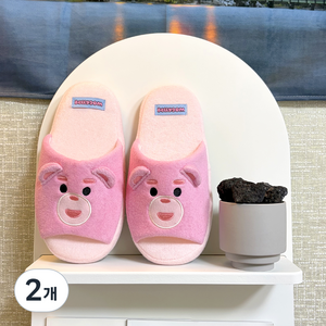 벨리곰 얼굴 테리 거실화, 핑크, 2개