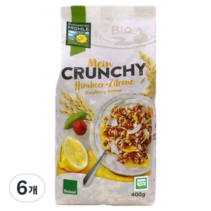 볼제너뮬러 유기농 요구르트 레몬 크런치 그래놀라, 400g, 6개