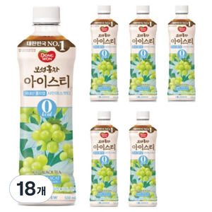 동원보성홍차 아이스티 제로 샤인머스캣, 500ml, 18개