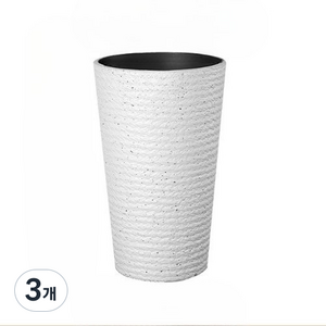다임 둥근모양 플라스틱 공예 큰화분, 화이트, 3개