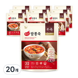 본죽 데워서 바로 먹는 화끈짬뽕죽, 330g, 20개