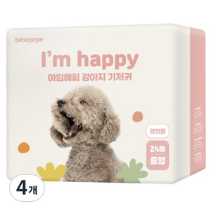 베베페페 강아지 기저귀 암컷용, 중형, 24개입, 4개