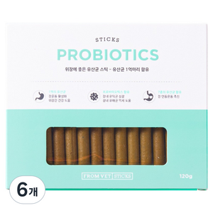 프롬벳 강아지 순수스틱 프로바이오틱스 유산균 12p, 120g, 장건강/유산균, 6개