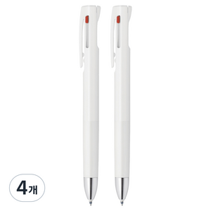 블렌 제브라 3색 볼펜 0.5mm, 화이트, 4개