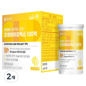 종근당 장건강프로젝트365 프로바이오틱스 100억유산균, 30정, 2개