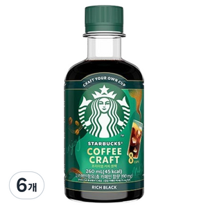 스타벅스 커피 크래프트 리치 블랙, 6개, 1개입, 260ml