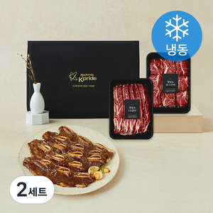 로얄 양념 LA갈비 1kg + 로스구이 1kg 세트 (냉동), 2세트
