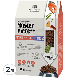 더독 전연령용 강아지 닥터소프트 명작 기능성 사료, 피부/피모+알러지, 1.2kg, 2개