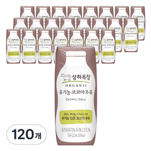 상하목장 유기농 코코아 우유, 125ml, 120개