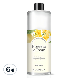 코코도르 대용량 디퓨저 리필, 프리지아앤페어, 500ml, 6개