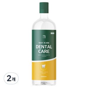 살림백서 하루세번 덴탈케어 구강 청결제, 2개, 1L