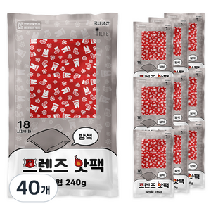 인라이프 국내 제조 방석형 프렌즈 핫팩 240g, 40개