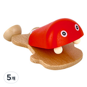 캐스비 맑은소리 원목 물고기 캐스터네츠 10 x 5 cm KBN2458, 랜덤발송, 5개