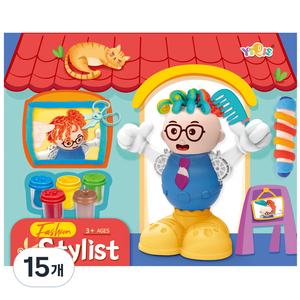 YIQIS 리틀 바버 헤어드레서 점토놀이 yiqi68283p, 혼합색상, 1kg, 15개