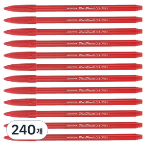 문화연필 프릭스펜 알파 사인펜 0.3mm, 빨강, 240개