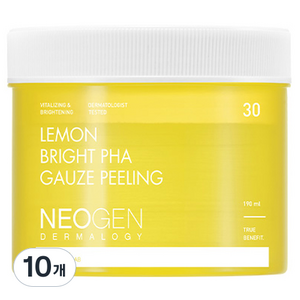 네오젠 레몬 브라이트 파하 거즈 필링패드 190ml, 30매입, 10개