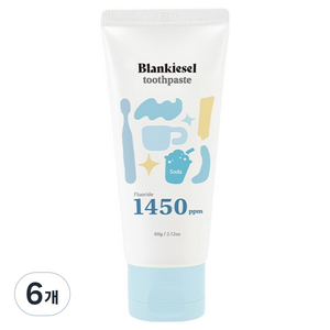 블랑키즐 유아용 1450 고불소 치약 소다향, 60g, 1개입, 6개