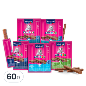 비타크래프트 캣 스틱 간식 3p, 가자미, 18g, 60개