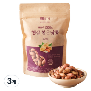 유기샘 햇살 볶은땅콩, 200g, 3개