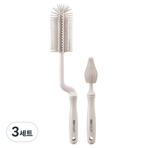 모윰 실리콘 젖병솔 2종 세트, 3세트, 스노우 화이트
