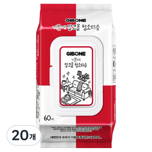 기본에 알코올 청소티슈 캡형 60매, 20개