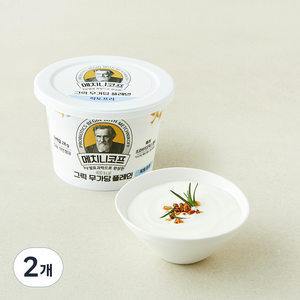에치와이 메치니코프 그릭 무가당 플레인, 400g, 2개