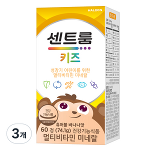 센트룸 키즈 멀티비타민 미네랄, 60정, 3개