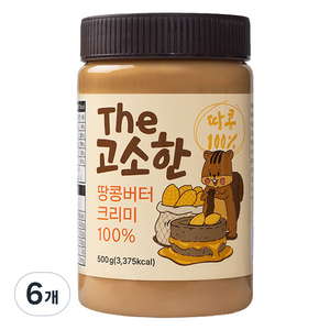 이엔푸드 더 고소한 땅콩버터 크리미 100%, 500g, 6개