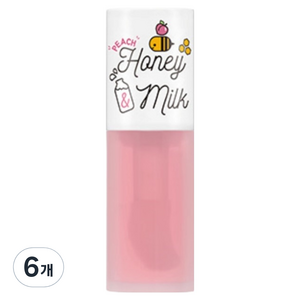 어퓨 허니앤밀크 립 오일 라이트, 피치, 5g, 6개